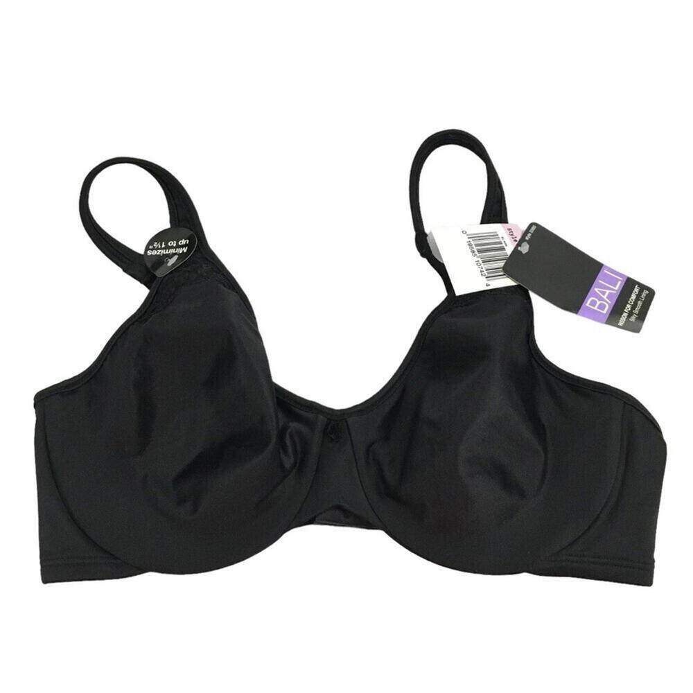 NEW Bali Passion  Seamless Underwire Minimizer Bra Black Size 34D